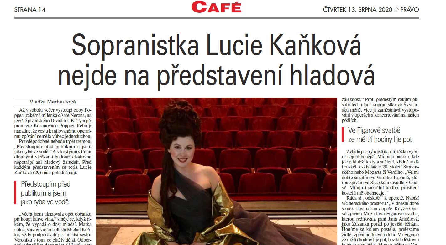 Rozhovor pro Právo, příloha CAFÉ a Novinky.cz